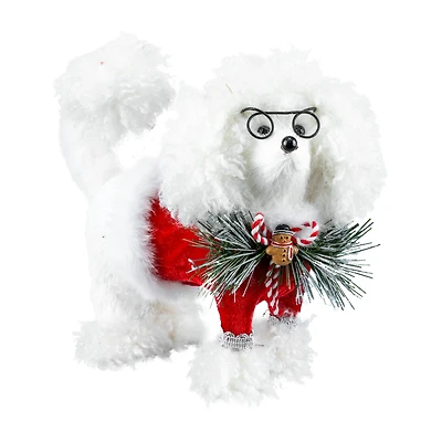7" White Poodle in Holiday Sweater Décor by Ashland®