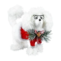 7" White Poodle in Holiday Sweater Décor by Ashland®