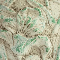 Hello Honey® 9.75" Distressed Green Embossed Floral Cement Planter