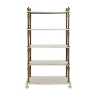 White Wood Farmhouse Shelving Unit