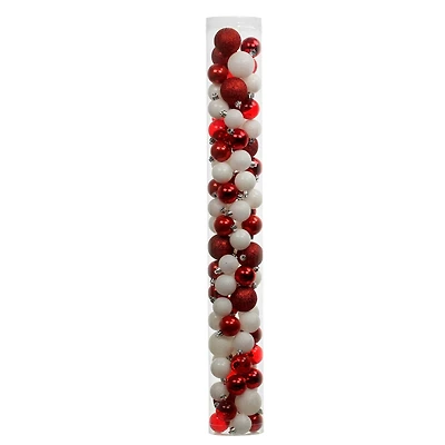 80 Pack Red & White Shatterproof Ball Ornaments by Ashland®