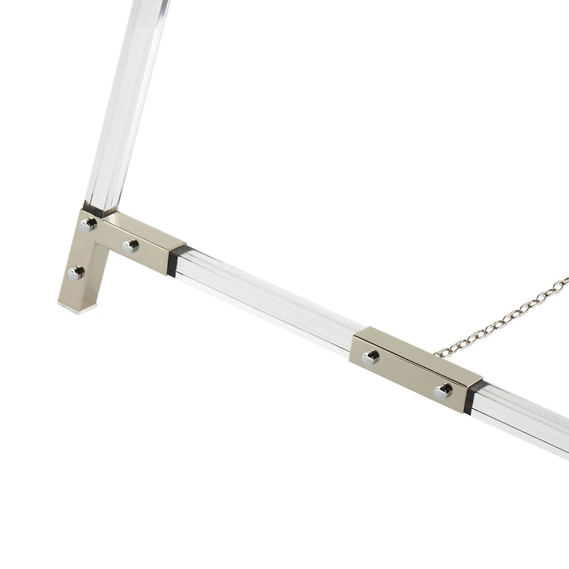 57" Clear Acrylic Plastic Adjustable 7-Tier Display Easel with Silver Accents & Chain Support