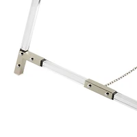 57" Clear Acrylic Plastic Adjustable 7-Tier Display Easel with Silver Accents & Chain Support