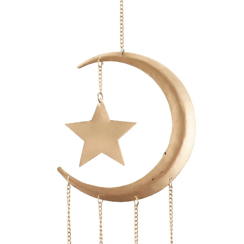 Gold Contemporary Moon and Sun Windchime