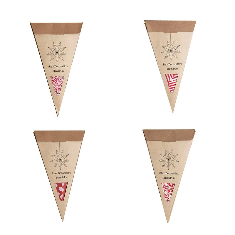 Hello Honey® 24" Red LED Paper Star Ornaments Set