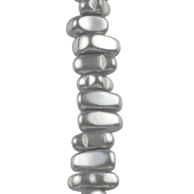 Rhodium Reconstituted Hematite Chip Beads by Bead Landing™