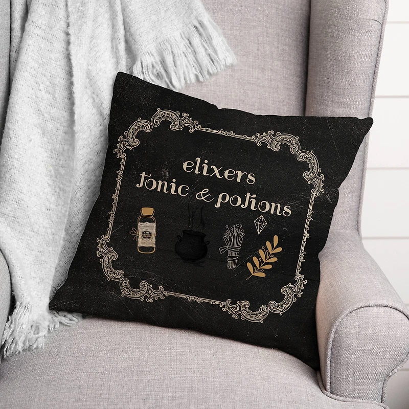 Elixers Tonic Potions 2 18" x 18" Throw Pillow