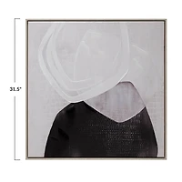 Hello Honey® 32" Hand-Painted Wood Framed Canvas Wall Décor with Abstract Design