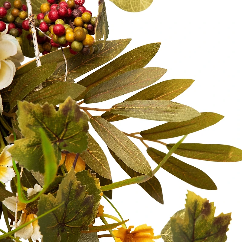 24" Pumpkins & Berries Artificial Fall Harvest Twig Wreath