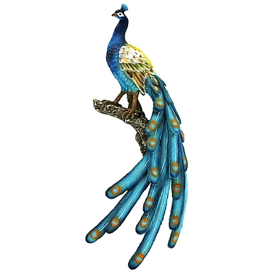 Design Toscano Fine Feathers Perching Peacock Wall Sculpture
