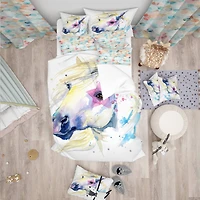 Designart 'Horse Illustration with Splash