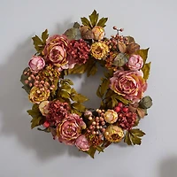 24" Peony & Hydrangea Wreath