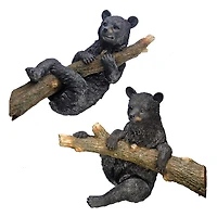 Design Toscano Up a Tree Hanging Black Bear Cub Statues Climbing & Hanging Set