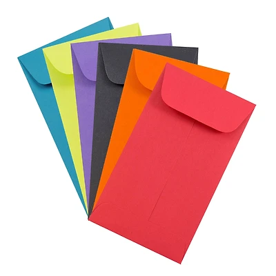 JAM Paper 3.375" x 6" Assorted Coin Business Envelopes, 150ct.