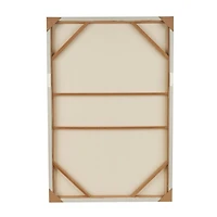 Beige Wooden Abstract Vertical Line Framed Wall Art with Brown Wooden Frame
