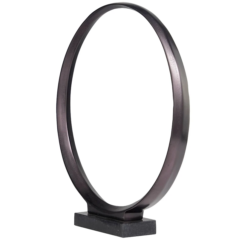 Contemporary Dark Gray Open Circle Sculpture Set