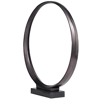 Contemporary Dark Gray Open Circle Sculpture Set
