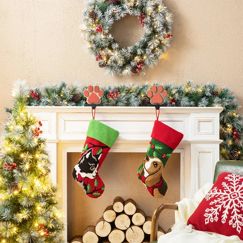 Glitzhome® 20.5" Cat Hooked Stocking