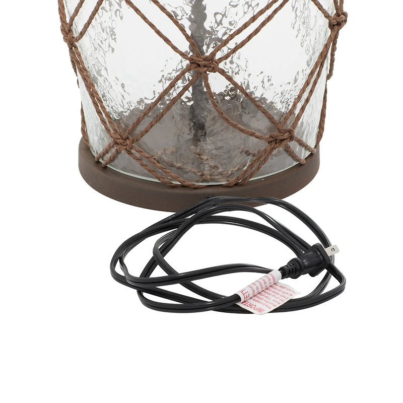 29" Brown Glass & Iron Coastal Table Lamp