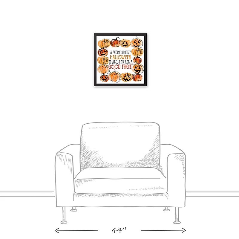 To All a Good Fright Black Framed Canvas Wall Art