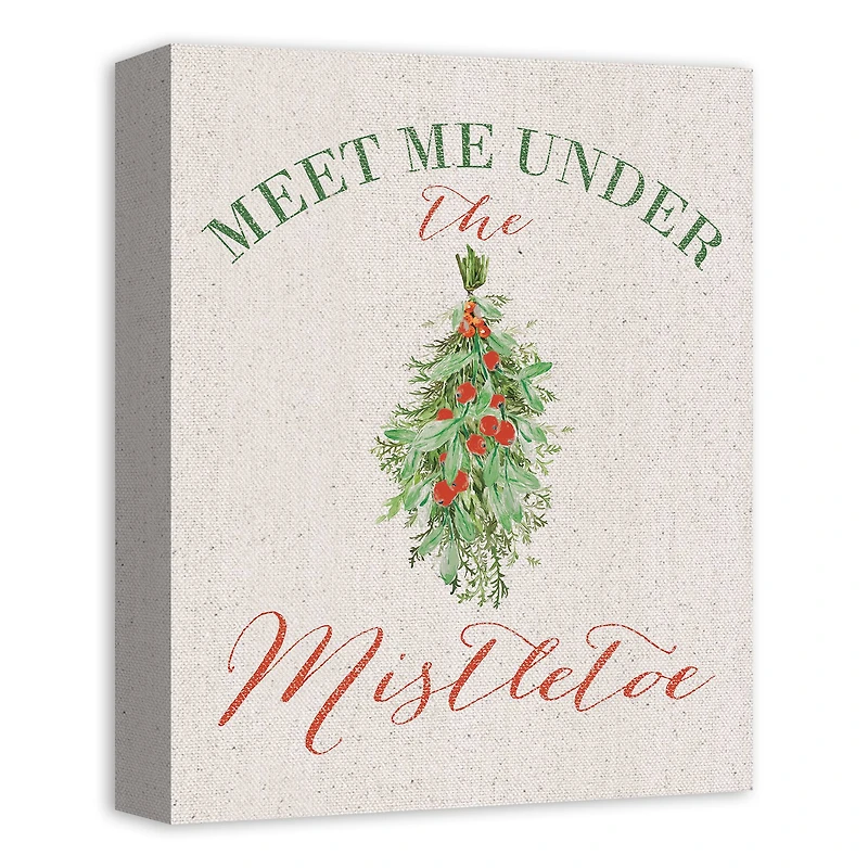 Meet Under Mistletoe 11x14 Canvas Wall Art