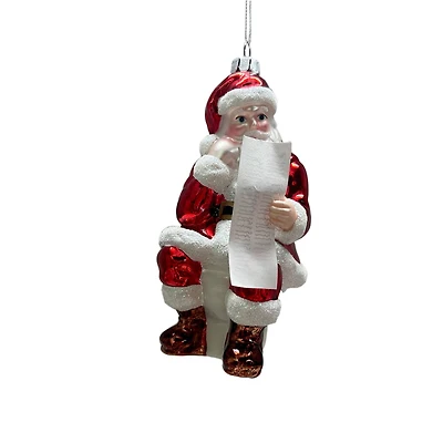 5.25" Santa on Toilet Glass Ornament by Ashland®