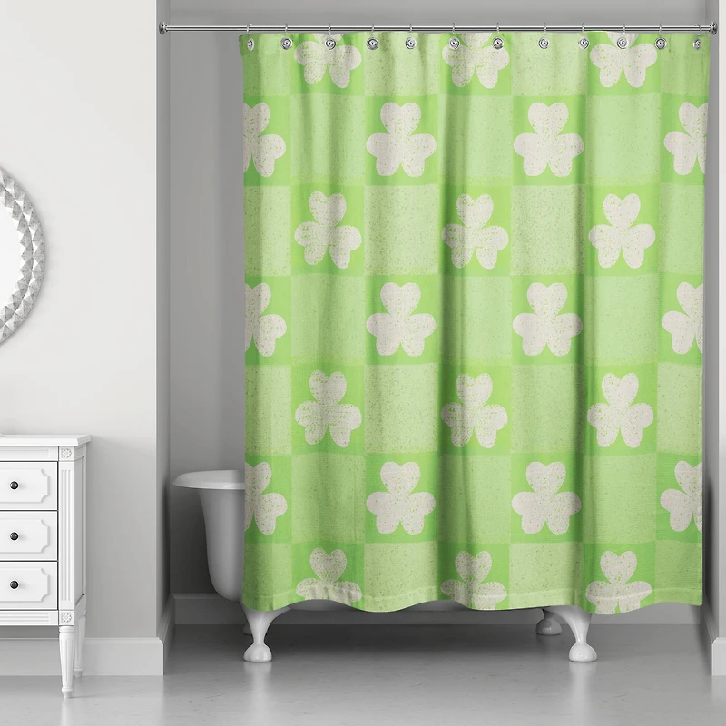 Shamrock Checkered Board 71" x 74" Shower Curtain