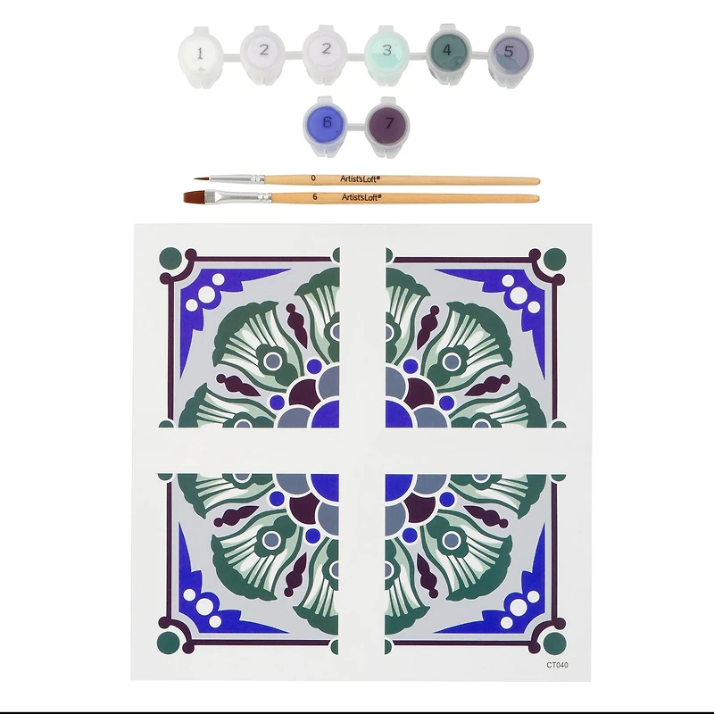 Coastal Tile Paint-by-Number Gallery Mini Kit by Artist's Loft®