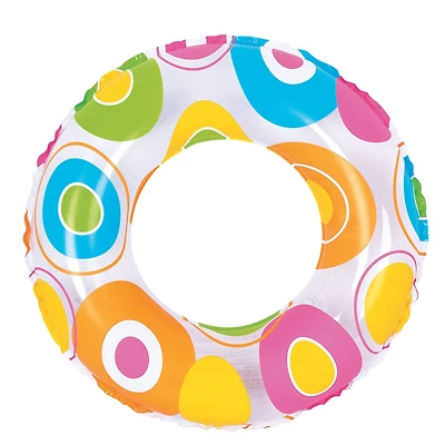 24" Multicolor Circle Inflatable Swimming Pool Inner Tube Ring Float