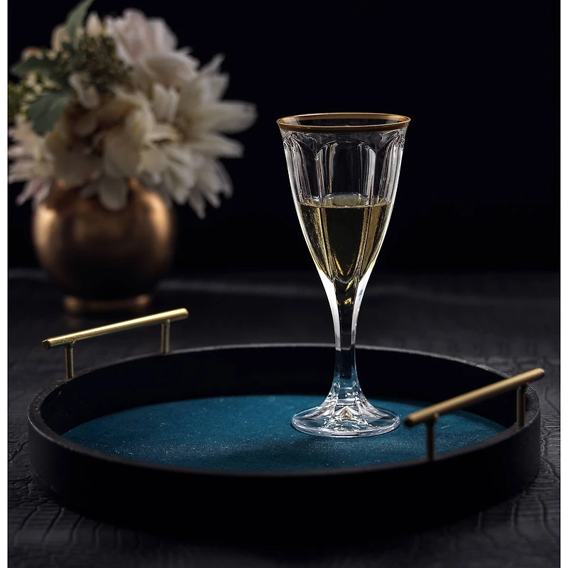 JoyJolt® 6oz. Gold Rimmed Windsor Crystal White Wine Glasses, 2ct.