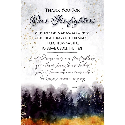 Thank You For Our Firefighters Inspirational Wood Plaque