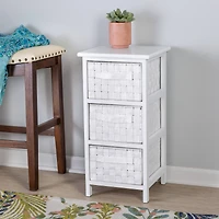 Honey Can Do 25" Small White Storage Cabinet