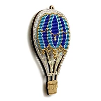 Wonderland Crafts Blue Hot Air Balloon Christmas Ornament Bead Embroidery Kit