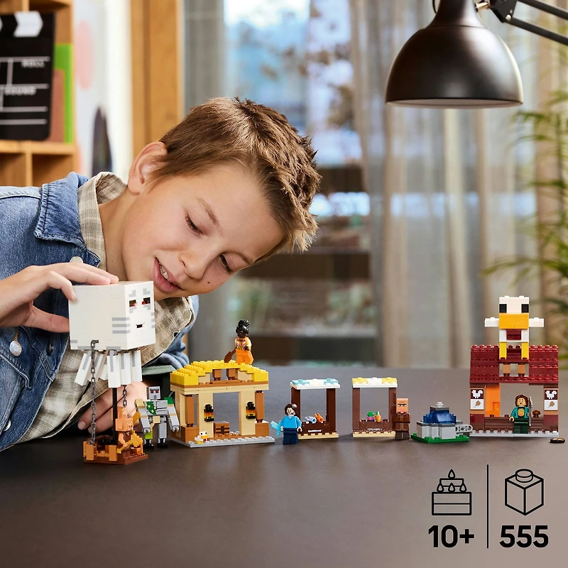 LEGO® Minecraft® The Ghast Balloon Village Attack, Gamer Gift Toy for Kids 21273