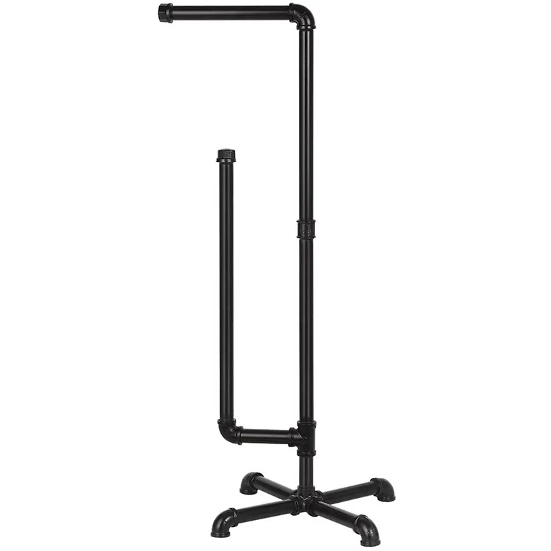 Black Freestanding Toilet Paper Cast Iron Pipe Stand
