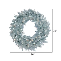 36" Pre-Lit Silver Fir Artificial Christmas Wreath, Warm White Dura-Lit LED Lights