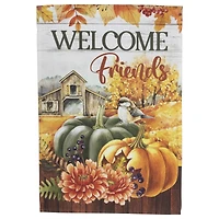 18" x 12.5" Welcome Friends Fall Harvest Outdoor Garden Flag