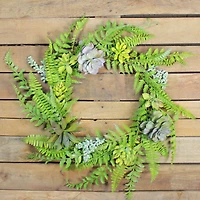 22" Succulents & Leaves Spring Wreath
