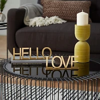 Gold Metal Home & Love Tabletop Sign Set
