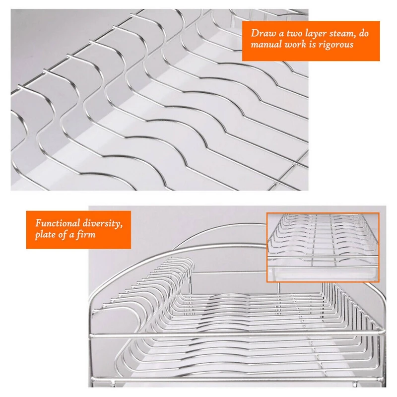 Stainless Steel 2-Tier Dish Rack