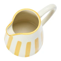 Hello Honey® 6.5" Yellow & White Stripe Stoneware Pitcher