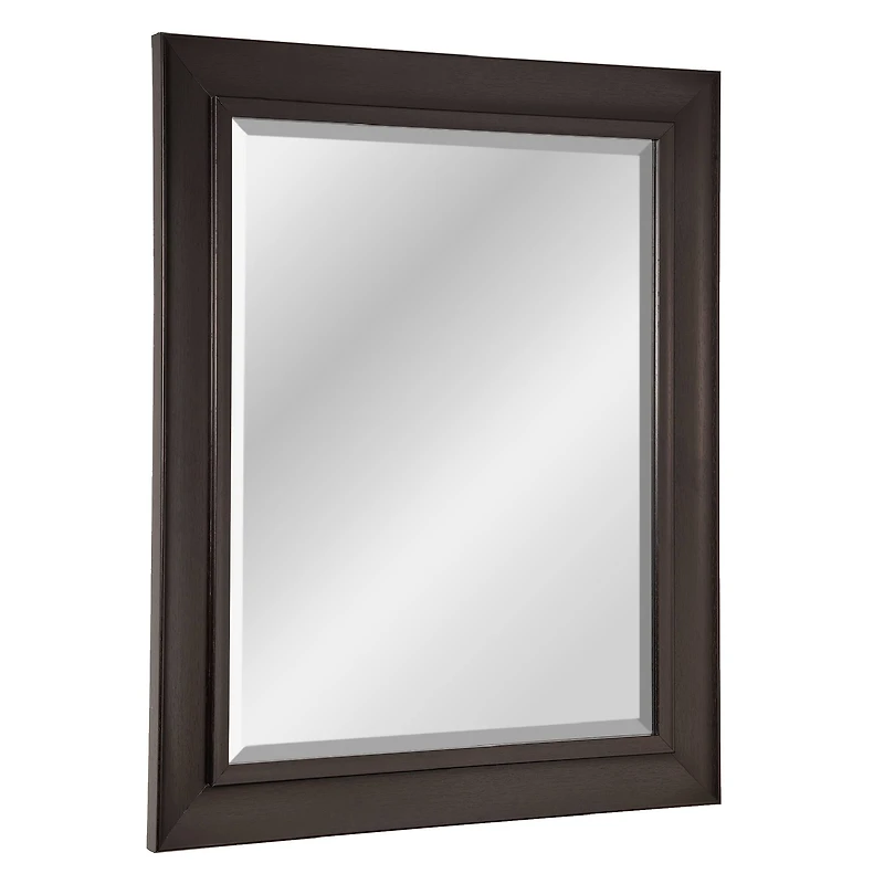 Head West Espresso 28.5" x 34.5" Framed Beveled Accent Vanity Mirror