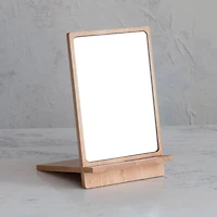 Hello Honey® 9.75" Natural Rubberwood Reflections Desk Mirror