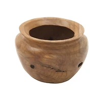 9" Natural Brown Wood Decorative Bowl