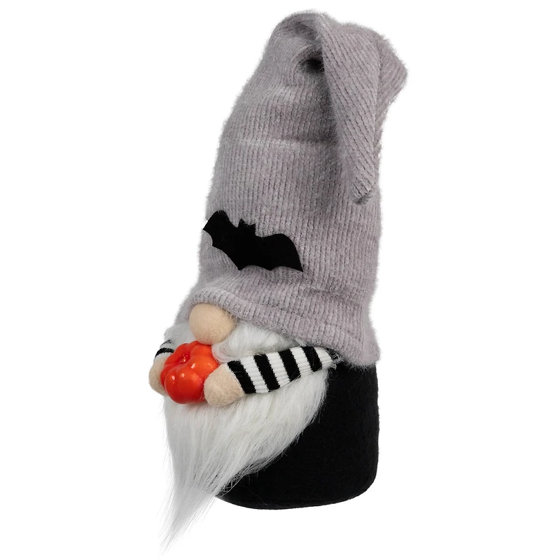 8" Halloween Bat Standing Gnome with Pumpkin