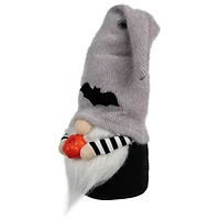 8" Halloween Bat Standing Gnome with Pumpkin
