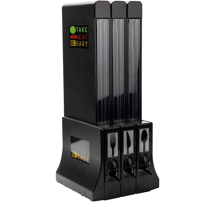 Mind Reader Black Refillable Utensil Dispenser