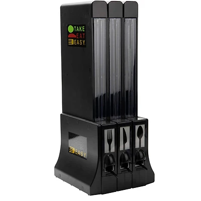 Mind Reader Black Refillable Utensil Dispenser