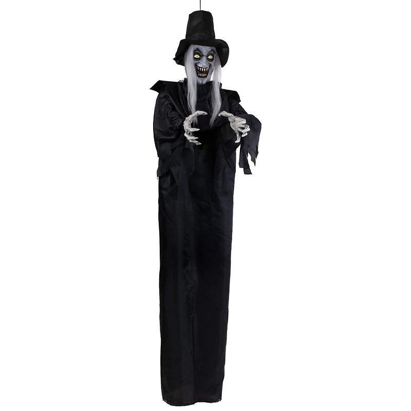 6ft. Lit Animated Vampire in Robe & Top Hat Halloween Decoration
