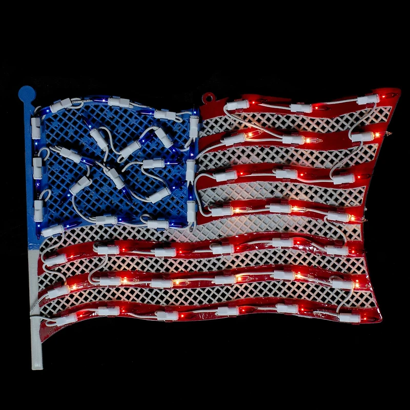 14" July 4th American Flag Lighted Window Silhouette Decoration